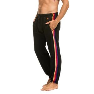 CLASSIC MEN'S SWEATPANTS - BLACK // VELVET STRIPES